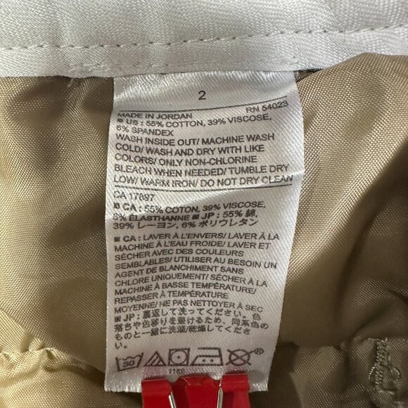 Banana Republic Pants Womens 2 Jackson Fit Tan Cotton Stretch Tapered Leg Pocket - Picture 5 of 7